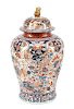 A Large Imari Palette Porcelain Jar and Cover Height 33 inches.