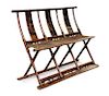A Chinese Hardwood Folding Bench Height 41 1/2 x width 57 x depth 22 inches.