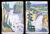 Yellowstone Waterfall Sketch Prints c. 1930's (2)