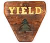 Yellowstone National Park Wooden Yield Sign