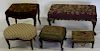 Lot of 5 Antique French Style Stools