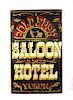 Gold Rush Saloon and Hotel Folk Art Wood Sign