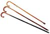 Collection of 3 Wooden Walking Canes