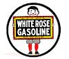Old Style White Rose Gasoline One Sided Metal Sign