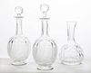 Pair of Cut-Glass Sherry Decanters and Stoppers, and a Cut-Glass Carafe