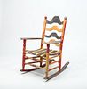 American Painted Ladder-Back Rocking Armchair