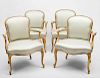 Set of Four George III Style Giltwood Armchairs, Modern