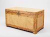 Chinese Bamboo-Mounted Cane-Wrapped Blanket Chest, Modern