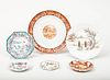 Assorted Group of Six Chinese Export Porcelain Plates and Other Plates