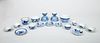 Group of Eleven Modern Chinese Blue and White Bowls, Four Small Sauce Dishes, Pair of Egg Cups and a Cover
