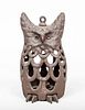 Cast-Iron Owl-Form Hanging Light