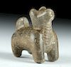Adorable Moche Carved Stone Dog Amulet