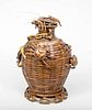 Ovoid-Form Wicker Vase with Crustaceans