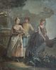 UNSIGNED. Oil on Canvas Rococo Scene with Figures.