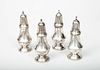 Four American Sterling Silver Casters