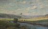 HANS HAULWURF. Oil on Canvas River Landscape.