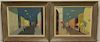 Lot Of 2 Oils On Canvas Signed Ponst?