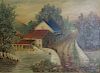 THOMPSON. Signed Oil On Board Of A Mill .
