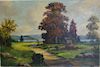 J. Robinson. Signed Oil On Canvas House In