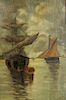 UNSIGNED. Oil On Board Ships .