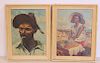ILLEGIBLY. Signed Lot Of 2 Oil On Canvas Painting