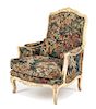 A Louis XV Style Painted Bergere Height 40 inches.