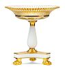 An Empire Style Parcel Gilt Porcelain Tazza Height 9 3/4 x diameter 9 1/2 inches.