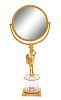 A French Gilt Bronze and Cut Glass Dressing Mirror Height 18 inches.