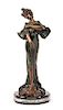 An Art Nouveau Style Patinated Bronze Figure of a Lady Height 27 3/4 inches.