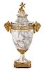 A Gilt Bronze and Marble Urn Height overall 26 inches.