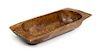 A Large Provincial Carved Wood Dough Bowl Height 7 x width 44 x depth 17 inches.