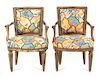 * A Pair of Italian Painted Armchairs Height 34 inches.