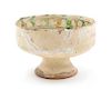 A Persian Pottery Footed Bowl Height 3 1/4 x diameter 4 3/4 inches.