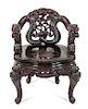 A Japanese Carved Armchair Height 33 inches.