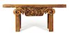 A Chinese Softwood Altar Table Height 37 1/2 x width 87 1/2 x depth 13 1/4 inches.