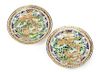 A Pair of Gilt Metal Mounted Chinese Porcelain Chargers Diameter 17 1/2 inches.