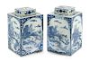 A Pair of Chinese Porcelain Tea Caddies Height 12 inches.