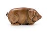 * An American Bronze Novelty Zoomorphic Match Safe Width 2 1/2 inches.