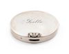 * An American Silver Compact, Georg Jensen Inc., New York, NY, Circa 1940, or oval form, the lid with an engraved name and appli