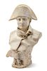 A Marble Bust of Napoleon Height 24 1/2 inches.