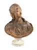 * A French Terra Cotta Bust Height overall 23 1/2 inches.
