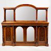 Victorian Inlaid Walnut and Parcel-Gilt Sideboard and Mirrored Superstructure