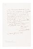 CHERUBINI, LUIGI. Autographed letter signed, one page, May 13, 1837.