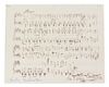 RUBINSTEIN, ANTON. Signed quotation, achieved in another hand. 4 staves from an unidentified work. Vienna, March 29, 1842.