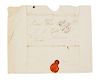 * (AUTHORS) A group of five clipped signatures of Browning, Wordsworth, Lord Byron, and D'Israeli (two).