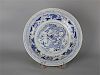 Chinese blue and white porcelain charger. 