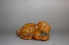 Chinese carved yellow jade beast. 