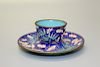 Chinese Enamel Tea cup with Saucer.