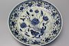 Chinese Ming style blue and white porcelain charger