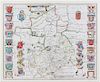 * (MAP) BLAEU, JOHAN AND WILLEM. Cantabrigiensis Comitatus, Cambrigeshire. [Amsterdam,] [c. 1646] Hand colored engraved map.